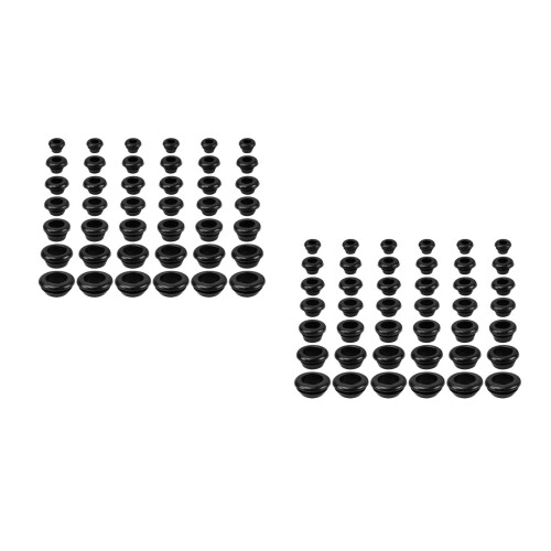 2Ensembles Assortiment Œillets Caoutchouc Noir Pour Protection Câbles 2