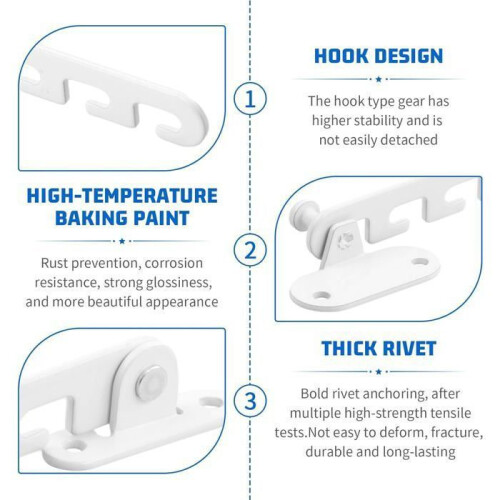 Adjustable Window Restrictor 2 Pack Universal for Casement Windows with Screws and Short Hook 2