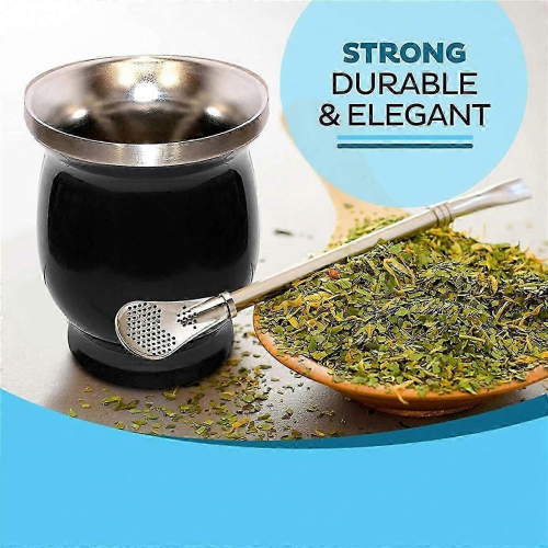 Σετ Yerba Mate με Κύπελλο Διπλού Τοίχου από Ανοξείδωτο Ατσάλι & Καλαμάκι Bombilla 1