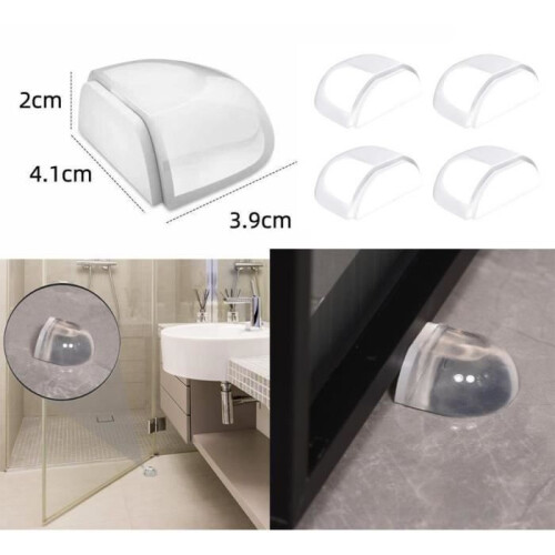 Semi-Circle Transparent Self-Adhesive Rubber Door Handle Protector for Home Use 1