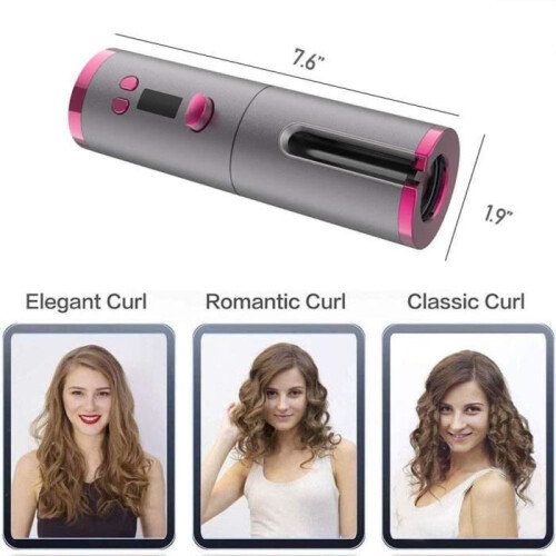 Automatic Hair Curler Cordless with LCD Display and Timer, 6 Adjustable Temperatures, Ceramic Curling Iron 1