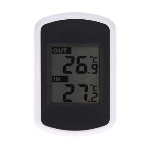 Termometro digitale wireless con display LCD per uso interno ed esterno, con visualizzazione della temperatura e sensore. 2
