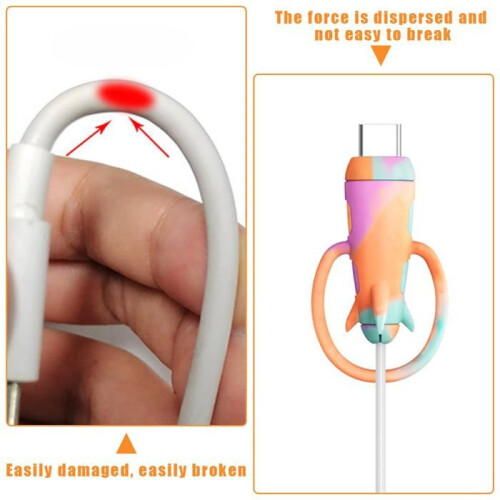 4 Pcs Universal Cable Protectors for Phone Charging and Data Cables, Durable Silicone Wire Guards 2