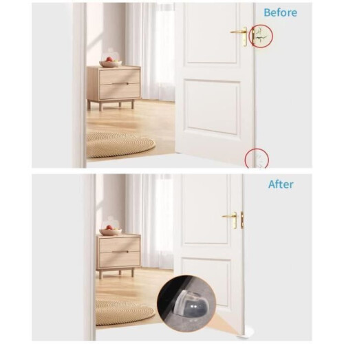 Semi-Circle Transparent Self-Adhesive Rubber Door Handle Protector for Home Use 2