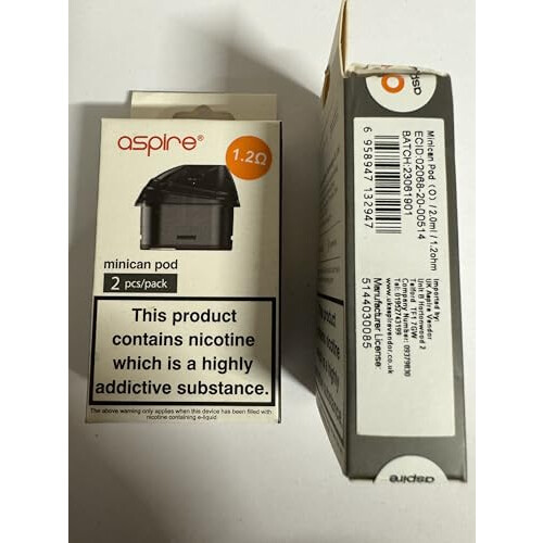 Genuine Aspire Minican Pods x 2 (1.2ohm mesh Coil) 1