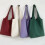 Solid color canvas bag hand-painted canvas bag without picture, single shoulder handbag 4