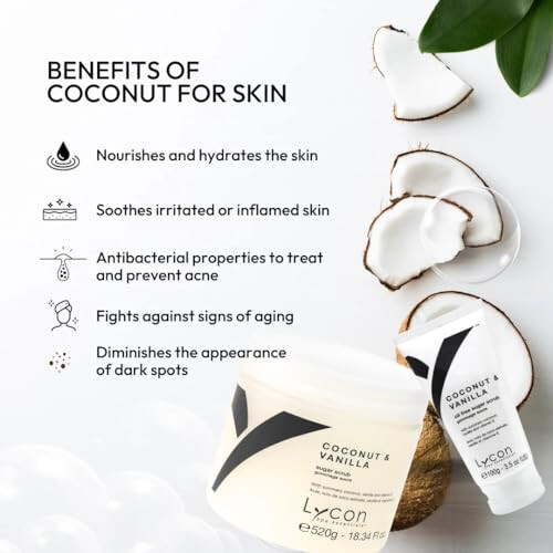 Lycon Coconut and Vanilla Sugar Body Scrub - 520g 1