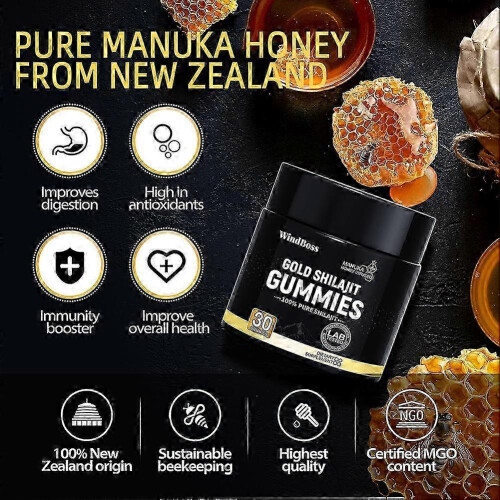 (1pc) Τζελ & Μασώμενα Ζελεδάκια Διατροφής Gold Shilajit 30 Τεμάχια για Άνδρες και Γυναίκες 2