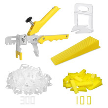 Tile Leveling System with Tile Plier - 300-Piece Tile Spacers Clips and 100-Piece Reusable Wedges for Stone Installation