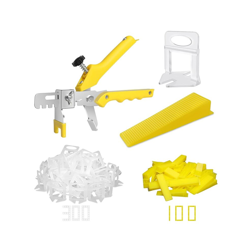 Tile Leveling System With Tile Plier - 300-Piece Tile Spacers Clips And 100-Piece Reusable Wedges For Stone Installation 6033997741780