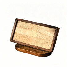 Suporte para Dinheiro em Madeira de Nogueira, Porta-Códigos, Expositor de Luxo para Balcão de Café, Prato Artesanal para Coleta de Dinheiro
