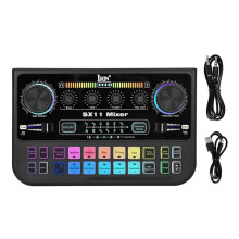 IRIN SX11 Audio Mixer Live Sound Card with LED Screen 3-Segment Equalizer 3.5mm TRRS Interface for Dj Mixer