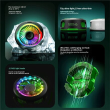 Black 6 MAGNETIC Cooler Fast Phone Cooler Game Cooling Fan for Iphone17 Mobile Phone Tablet