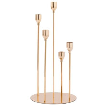 Castiçais de Metal Elegantes para Casamentos - Conjunto com 5 ou 1 Castiçal