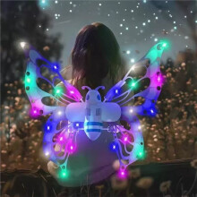 Electric Butterfly Wings Moving Wing with Light Fairy Wings for Kids Birthday Cosplay Dress Angel Girls