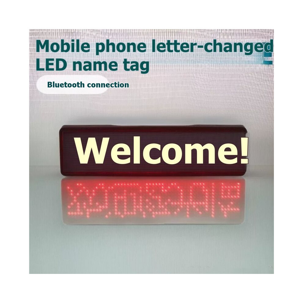 Led Display Breastpiece Diy Scrolling Message Led Name Tag Badge Rechargeable Five Characters White 6033321371614