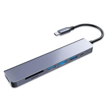 USB C Hub 7 in 1 Type C 3.1 to HDMl-Compatible 1.4 4K@30Hz 100W Fast Charging /TF Card Reader for Laptop Computer