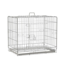 Gaiola dobrável de arame para cães com bandeja removível, 1 porta com trava, 61 x 43 x 50 cm, branca