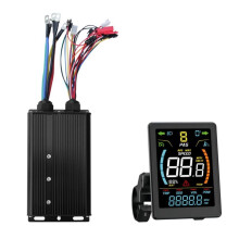 Controlador de Onda Sinusoidal para Bicicleta Eléctrica 48 V-72 V y 80 A con Pantalla LCD A Color DZ32, Kit de Actualización Batería de Litio para
