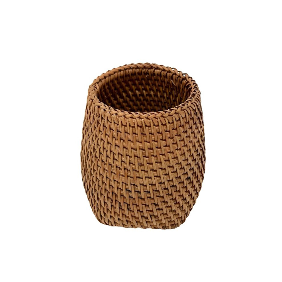 Saudism Handmade Rattan Pencil Holder, Makeup Brush Holder, Table Decor Organizer Cups For Stationery, Flower Vase C
