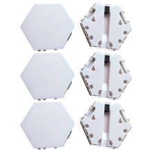 Hexagon Lights, Minimalist White Touch Night Light, Center Touch-Sensitive Wall Panels, Hex Light