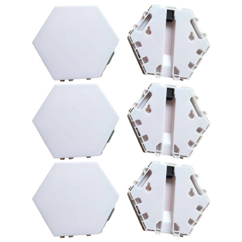 Hexagon Lights, Minimalist White Touch Night Light, Center Touch-Sensitive Wall Panels, Hex Light