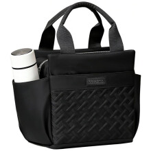Borsa per il Pranzo da Donna, Borsa Termica Riutilizzabile di Capacità con Tasche Laterali e Portabottiglie.