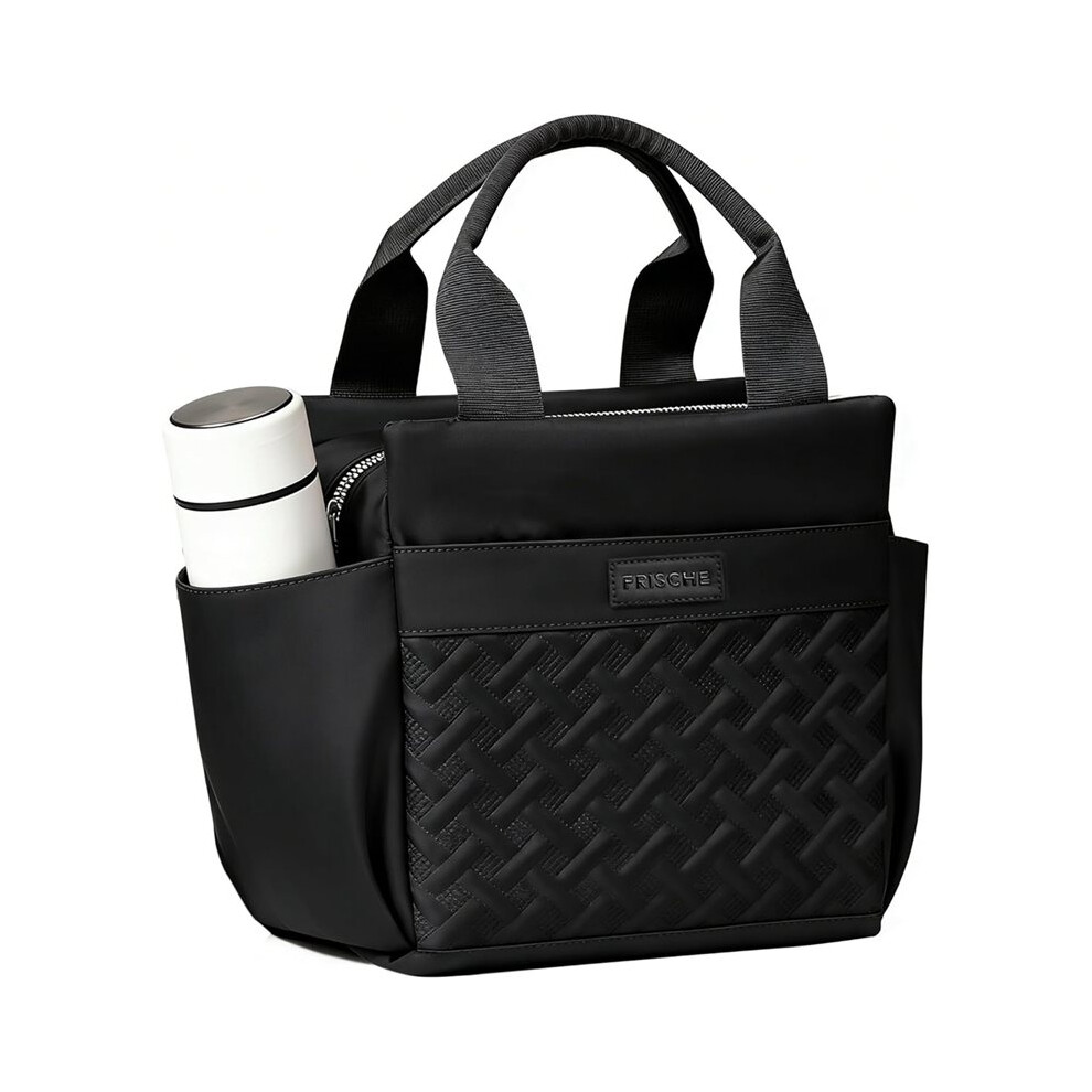 Saudism Lunch Bag For Women,Reusable Insulated Lunch Box Large Capacity Lunch Tote Bags With Side Pockets And Bottle Holder