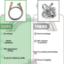 Stainless Steel Metal Garden Hose Connector 5 Feet Short Garden Water Hose Extension Extender,Drinking Water Hose Lead