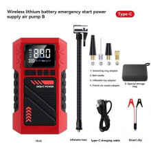 Tragbarer Reifenfüller mit Luftkompressor (14,8 V) und Starthilfe für Autobatterien, Inklusive Digitaler Reifendruckanzeige, LED-Licht und