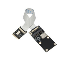 Module Réseau 3G/4G M.2 A+E Key Vers PCIe + Emplacement pour Carte SIM + Adaptateur Réseau WiFi avec Emplacement TF (Non Compatible CNVI)