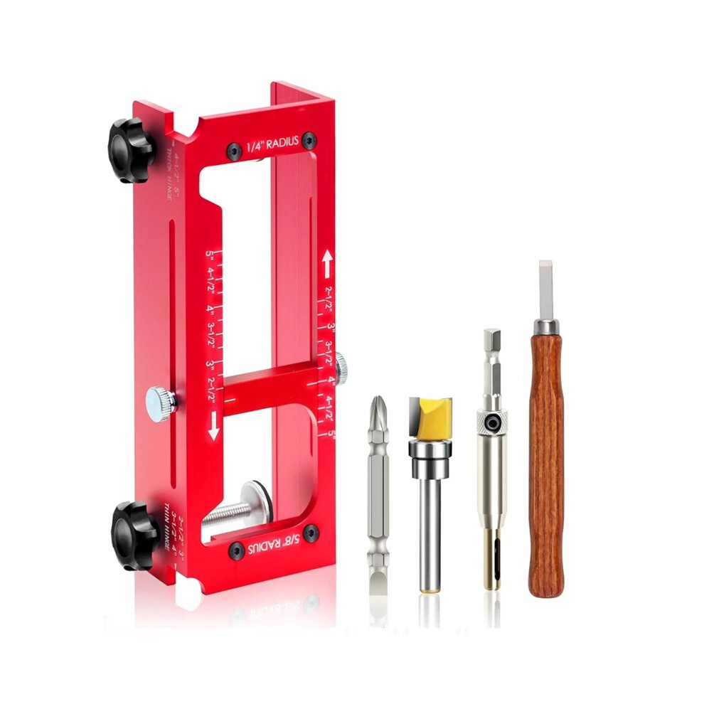 Aluminum Alloy Door Hinge Jig, Router Templates For Door Hinges From 2.5" To 5" Length And Types Of Square 4713062017638