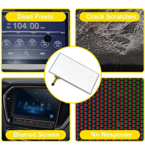 Tela LCD Digitalizadora Sensível Ao Toque de 6,1 Polegadas com 12 Pinos para  RAV4 com Botão APPS 86100-0R060 86100-0R070 (Sem LCD)