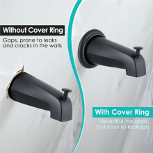 Badkarspip med Metalltäckring för Badkarspip, Väggmonterad Kran med Duschomkastare 1/2" IPS Invändig Gänga A
