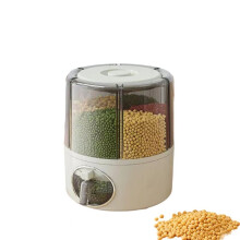 Kitchen Rice Bucket, Household Grain Storage Box, Sealed Rotating Compartment Grain Container Gray Medium