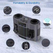 Portable Waist Fan, 20000mAh Rechargeable Wearable Cooling Device for Neck Body Powerful Shirt