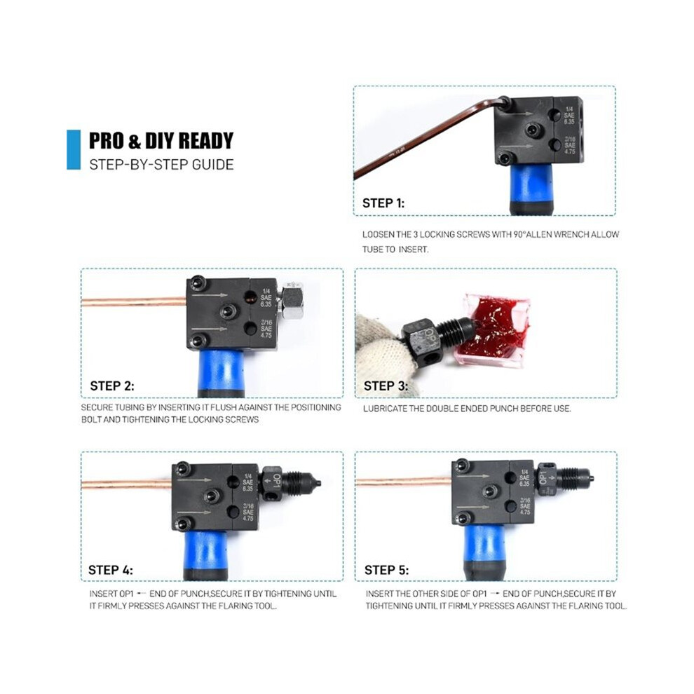 7Pcs Brake Flaring Tool Set Copper Tube Flaring Tool For Automotive Brake Expanding And Repair 6032536569359