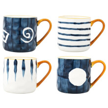 Keramik-Kaffeebecher, Hitzebeständig, für Frühstück, Milch oder Haferflocken, mit Griff, Japanisches Design, Trinkgeschirr, Geschenkidee