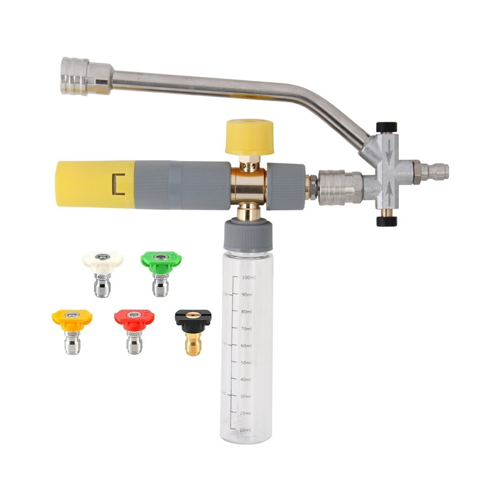 Foam Cannon With Dual Connector 5 Nozzle Tips 1/4 Inch Quick Connect Foam Cannon For Car Wash For Pressure Washer 6031605559116