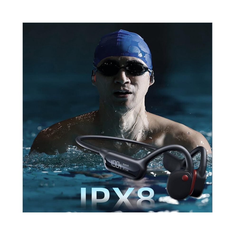 Bone Conduction Open Ear Headset Ipx8 Underwater Waterproof Stereo Earphone For Driving Bicycling Running 6033566114519