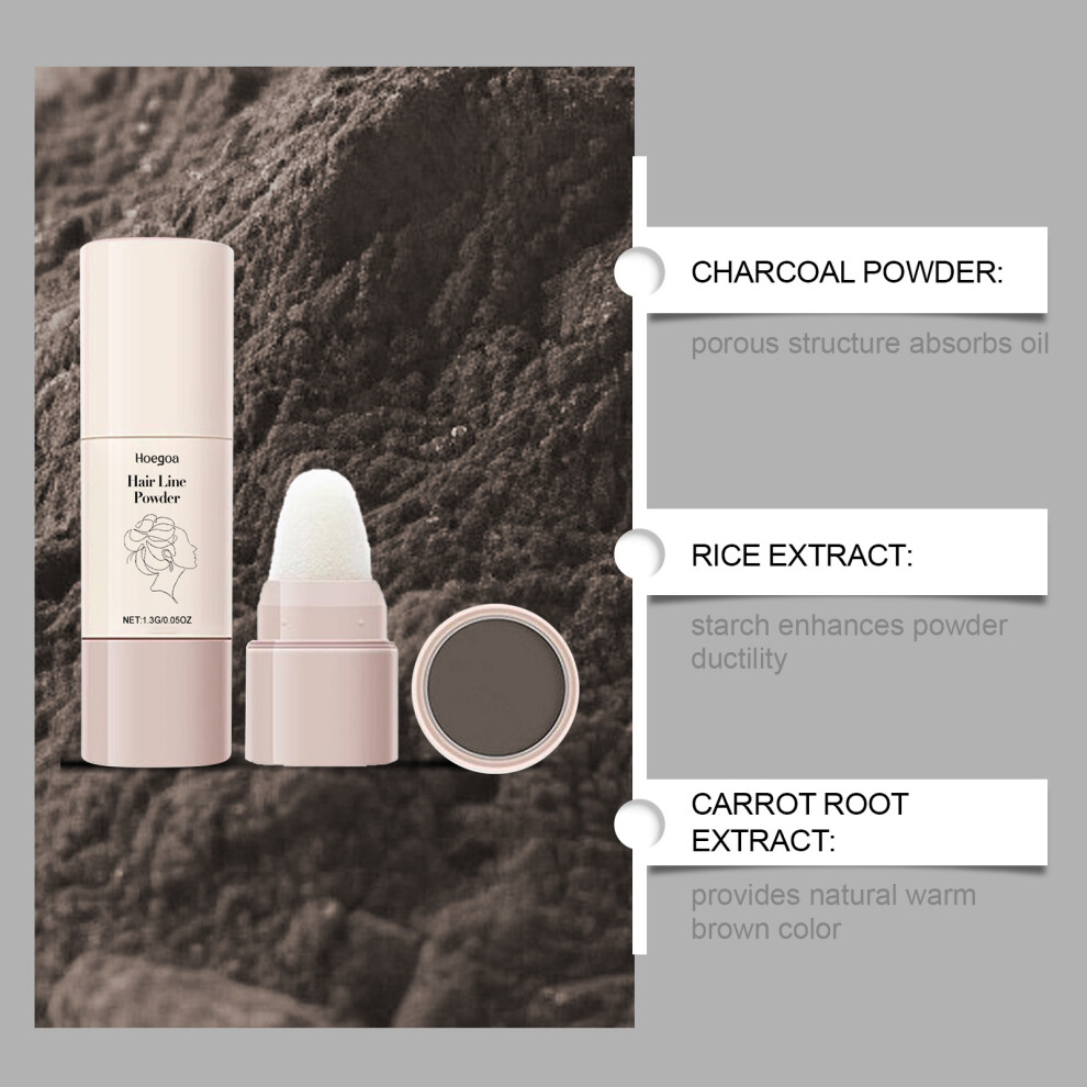 Light/Brown Hoegoa Fluffy Hairline Powder, Hair Natural Complementary Color, Modified Head Contour, Convenient Shadow Powder
