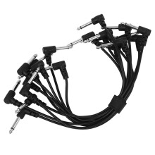 10pcs 6 Inch Guitar Patch Cables 1/4" TRS Right Angle Low Noise Effect Pedal Board Guitar Pedal Cables