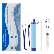 Outdoor Persönlicher Wasserfilter 3000L Tragbarer Wasserreiniger Überlebensstrohhalm 4-Stufen-Filter-System für Camping, Notfälle