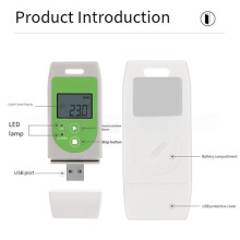 TempU04 PDF USB Temperature Data Logger Reusable Temperature Recorder Cold Chain Monitor 32000 for Transport Storage