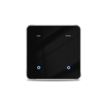 Zigbee DIY Name EU All Black Touch Panel Display Screen Light Work with Tuya Life App 2 Gangs