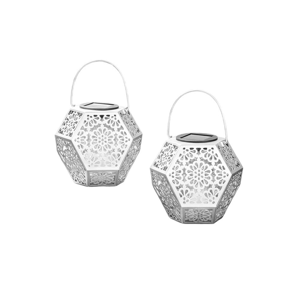 2Pcs Solar Lanterns Outdoor Garden Hanging Lanterns Retro Design Garden Lantern Vintage Design For Yard Table Patio 4712708716027