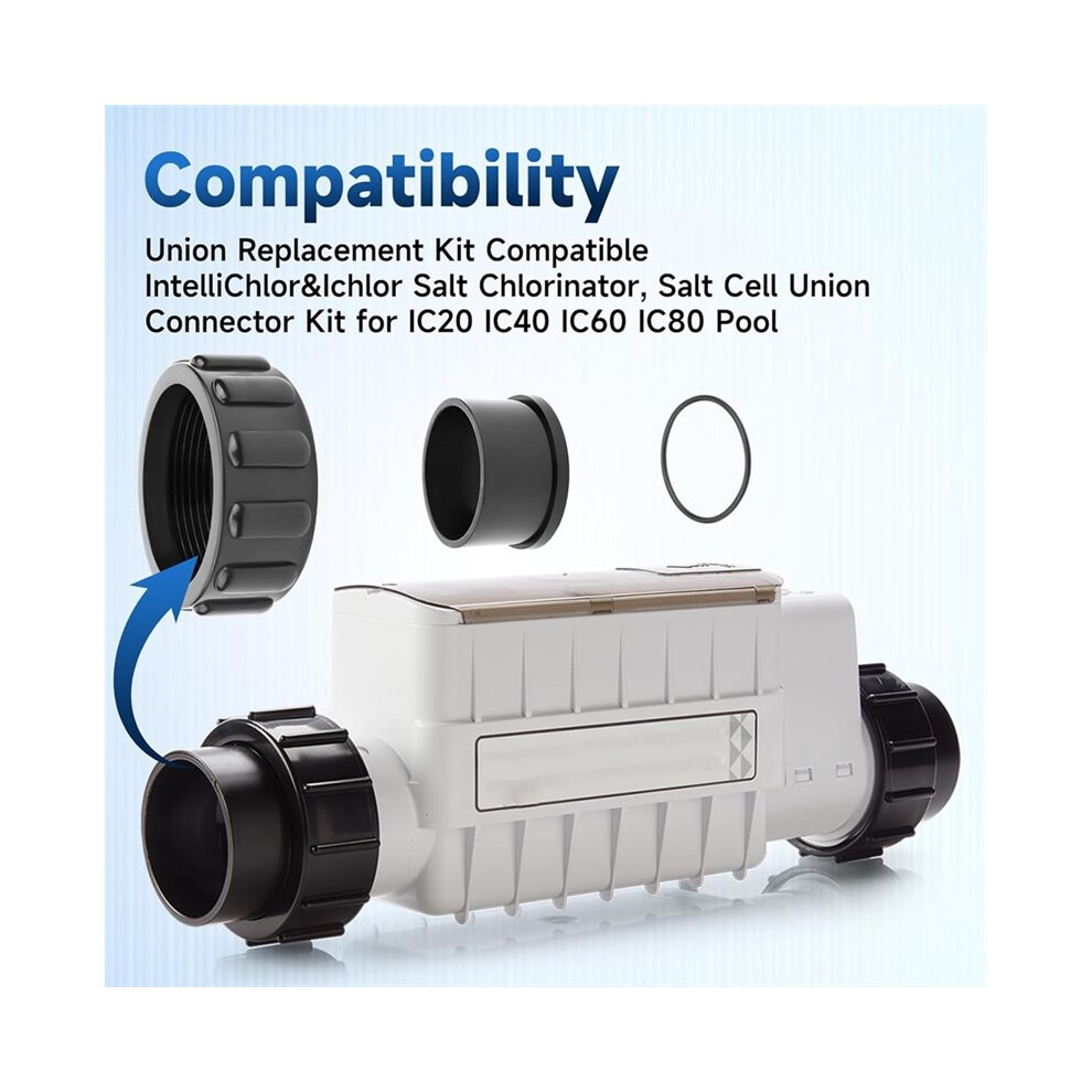 520595 2" Union Replacement Kit For Intellichlor & Ichlor Salt Chlorinator Ic20 Ic40 Ic60 Ic80 Sap Pool Parts 4711679217281