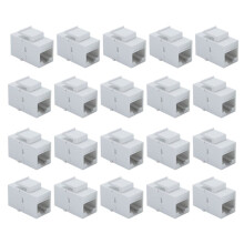 20 St  CAT6 RJ45 för 1000M Nätverk, Vit Färg, Kortplats, Uttag, Ethernet-Kontakt.