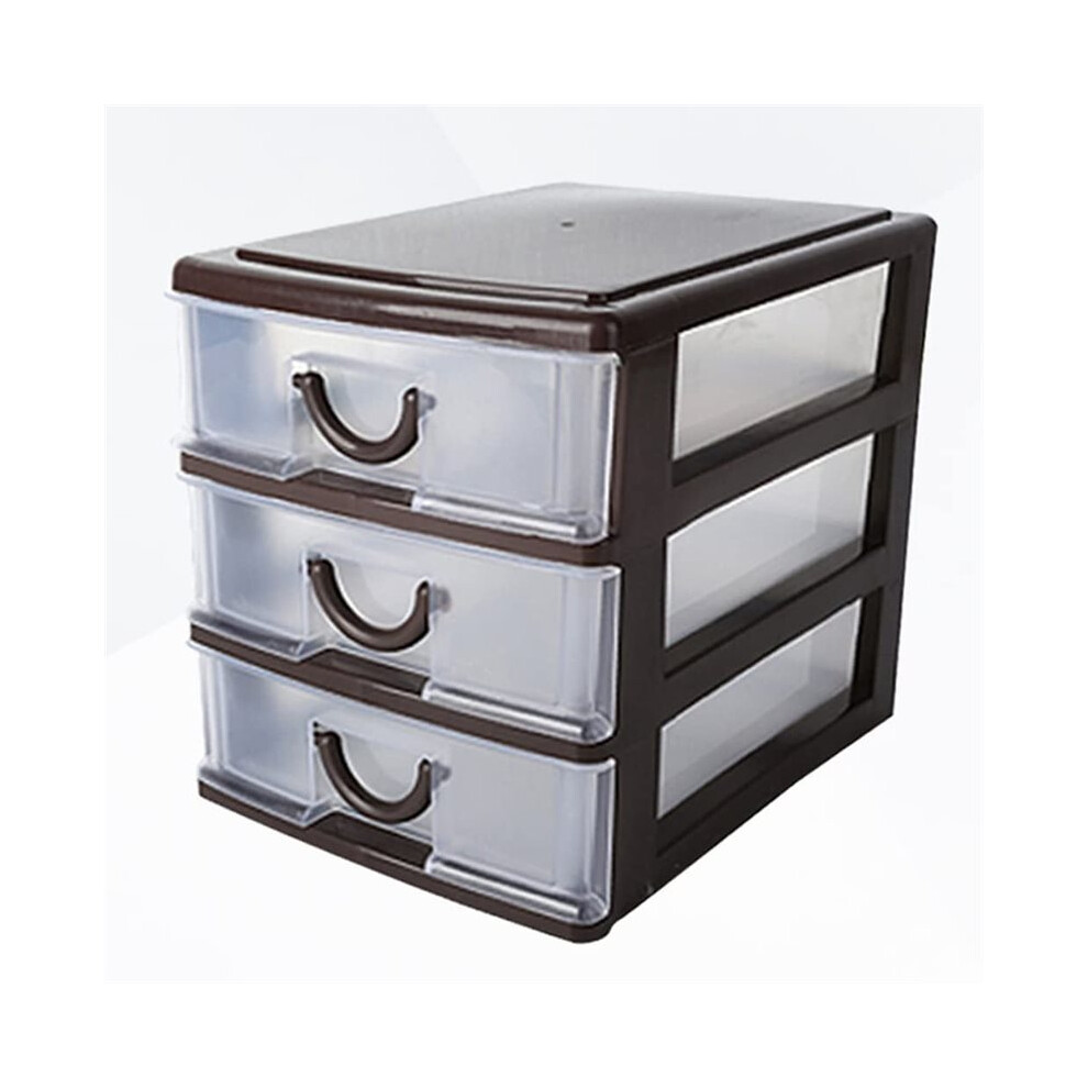 Saudism Multifunctional 3-Layer Plastic Drawer Storage Box With Translucent Design For Desktop Organization