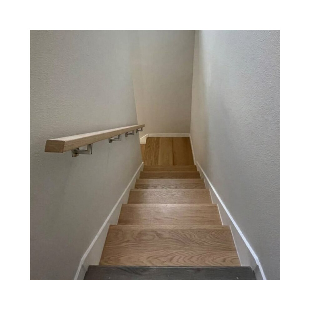 Square Handrail Brackets For Staircase Stair Railing Brackets With Screws (Pack Of 5) (Satin Nickle) 6031244121729